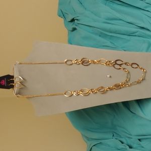 Paparazzi Gold chains with double loops and loop earrings